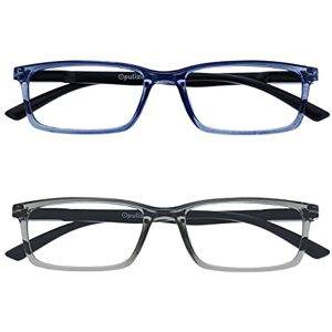 OPULIZE SEE Blue Light Blocking Reading Glasses for Women Men 2 Pack Narrow Frame Anti-Glare Computer and Gaming Eyewear UV and Eyestrain Protection Improve Sleep Blue Grey +2.00 OPULIZE SEE Blue Light Blocking Reading Glasses for Women Men 2 Pack Narrow Frame Anti-Glare Computer and Gaming Eyewear UV and Eyestrain Protection Improve Sleep Blue Grey +2.00