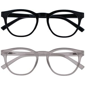 OPULIZE BLU Blue Light Blocking Glasses for Women Men 2 Pack Cool Round Frame Anti-Glare Computer and Gaming Eyewear UV and Eyestrain Protection Improve Sleep Black Ice +0.00 OPULIZE BLU Blue Light Blocking Glasses for Women Men 2 Pack Cool Round Frame Anti-Glare Computer and Gaming Eyewear UV and Eyestrain Protection Improve Sleep Black Ice +0.00