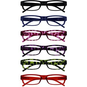 OPULIZE ACE Reading Glasses for Women Men, Lightweight Comfortable Narrow Rectangular Frame with Spring Hinges, Scratch Resistant, Black Blue Pink Purple Green Red +1.50 (Pack of 6) OPULIZE ACE Reading Glasses for Women Men, Lightweight Comfortable Narrow Rectangular Frame with Spring Hinges, Scratch Resistant, Black Blue Pink Purple Green Red +1.50 (Pack of 6)