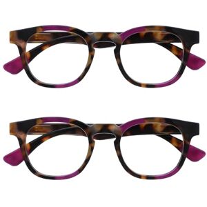 OPULIZE Ava Reading Glasses 2 Pack Flattering Rounded Frame Spring Hinges Scratch Resistant Brown Tortoiseshelll Purple Mens Womens RR62-5 +2.50 OPULIZE Ava Reading Glasses 2 Pack Flattering Rounded Frame Spring Hinges Scratch Resistant Brown Tortoiseshelll Purple Mens Womens RR62-5 +2.50