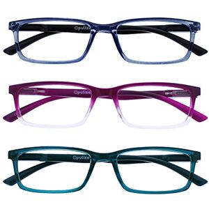 OPULIZE SEE Blue Light Blocking Reading Glasses for Women Men 3 Pack Narrow Frame Anti-Glare Computer and Gaming Eyewear UV and Eyestrain Protection Improve Sleep Blue Purple+1.50 OPULIZE SEE Blue Light Blocking Reading Glasses for Women Men 3 Pack Narrow Frame Anti-Glare Computer and Gaming Eyewear UV and Eyestrain Protection Improve Sleep Blue Purple+1.50