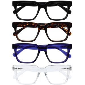 OPULIZE ERA Blue Light Blocking Reading Glasses Anti-Reflective Anti-Glare 4 Pack Readers UV400 Lenses Oversized Frame Computer Screen Glasses Black Brown Blue Clear Men Women +3.50 OPULIZE ERA Blue Light Blocking Reading Glasses Anti-Reflective Anti-Glare 4 Pack Readers UV400 Lenses Oversized Frame Computer Screen Glasses Black Brown Blue Clear Men Women +3.50