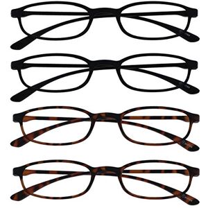 OPULIZE Fly Reading Glasses 4 Pack Extra Small Super Flexible Frame Scratch Resistant Matt Black Brown Mens Womens RRRR67-1122 +2.50 OPULIZE Fly Reading Glasses 4 Pack Extra Small Super Flexible Frame Scratch Resistant Matt Black Brown Mens Womens RRRR67-1122 +2.50