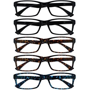 Opulize Reading Glasses Set of 5 Unisex Black, Brown, Blue - Reading Glasses Opulize Reading Glasses Set of 5 Unisex Black, Brown, Blue - Reading Glasses