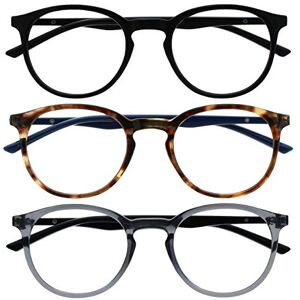 OPULIZE MET Blue Light Blocking Reading Glasses for Women Men, Slim Round Frame with Scratch Resistant and Spring Hinges, Computer Glasses with Anti-Reflective, Black,Brown,Grey +0 (Pack of 3) OPULIZE MET Blue Light Blocking Reading Glasses for Women Men, Slim Round Frame with Scratch Resistant and Spring Hinges, Computer Glasses with Anti-Reflective, Black,Brown,Grey +0 (Pack of 3)