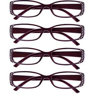 OPULIZE The Reading Glasses Company Black & Purple Diamonte Style Readers Value 4 Pack Designer Style Womens Ladies UVR4093P +2.00 OPULIZE The Reading Glasses Company Black & Purple Diamonte Style Readers Value 4 Pack Designer Style Womens Ladies UVR4093P +2.00