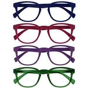 Opulize Pop Reading Glasses - Set of 4, Round, Blue/Pink/Purple/Green - Unisex Opulize Pop Reading Glasses - Set of 4, Round, Blue/Pink/Purple/Green - Unisex