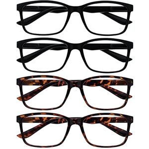 OPULIZE The Reading Glasses Company Mens Large Black Brown Readers Value 4 Pack Designer Style Spring Hinges RRRR83-1122 +2.00 OPULIZE The Reading Glasses Company Mens Large Black Brown Readers Value 4 Pack Designer Style Spring Hinges RRRR83-1122 +2.00