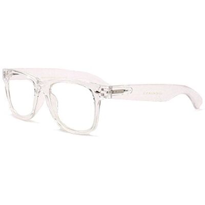 Vision World Eyewear White Clear Wayfarer Style Reading Glasses Comfortable Simple Readers Rx Magnification (2.00, Clear) Vision World Eyewear White Clear Wayfarer Style Reading Glasses Comfortable Simple Readers Rx Magnification (2.00, Clear)