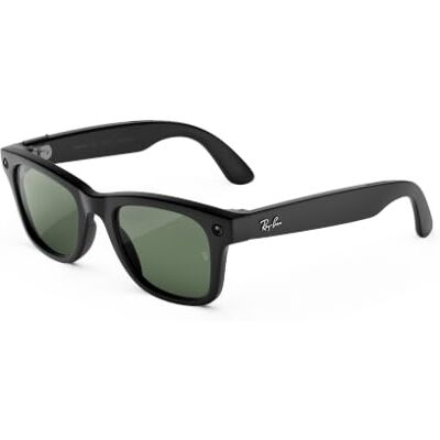Ray-Ban Meta Gen 3 Wayfarer AI Glasses Matte Black Transitions Lenses Over 8H Battery, 6-Mic Array, Slim Frame Transitions® Graphite Green clear-to-dark lenses with a Matte Black frame Ray-Ban Meta Gen 3 Wayfarer AI Glasses Matte Black Transitions Lenses Over 8H Battery, 6-Mic Array, Slim Frame Transitions® Graphite Green clear-to-dark lenses with a Matte Black frame