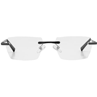 Foster Grant Lomond Reading Glasses for Men & Women +1.00 – Rimless Geometric Frame in Lightweight Aluminium with Spring Hinges, Scratch-Resistant Lenses & Protective Case Foster Grant Lomond Reading Glasses for Men & Women +1.00 – Rimless Geometric Frame in Lightweight Aluminium with Spring Hinges, Scratch-Resistant Lenses & Protective Case