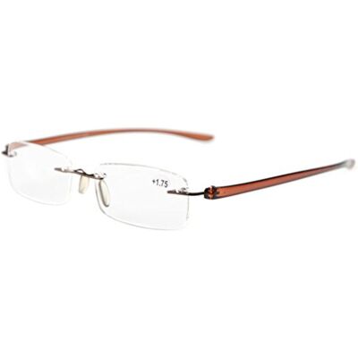 Eyekepper 2.00 Reading Glasses, Readers for Men and Women, Brown Men's Rimless Magnifying Glass, Womens Rimless Reader Eyeglasses, Lightweight Cheaters, Scratch Resistant & Comfortable Eyekepper 2.00 Reading Glasses, Readers for Men and Women, Brown Men's Rimless Magnifying Glass, Womens Rimless Reader Eyeglasses, Lightweight Cheaters, Scratch Resistant & Comfortable