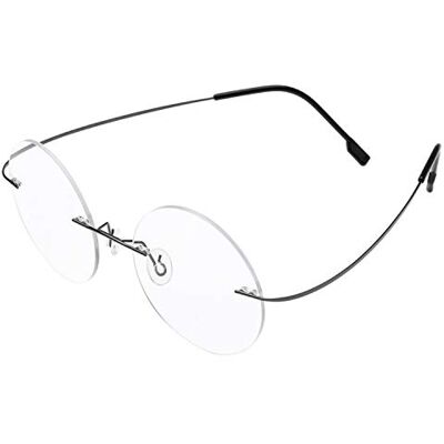 Fuisetaea Rimless Photochromism Gray Bifocal Reading Glasses +3.00 Strength Flexible Titanium Lightweight Round Transition Readers Eyeglasses Fuisetaea Rimless Photochromism Gray Bifocal Reading Glasses +3.00 Strength Flexible Titanium Lightweight Round Transition Readers Eyeglasses