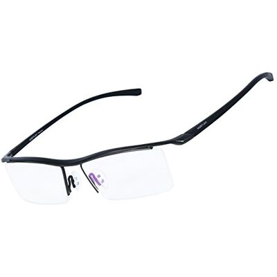 Agstum Mens Pure Titanium Semi-rimless Eyeglasses Business Optical Glasses Frame Clear Lens Agstum Mens Pure Titanium Semi-rimless Eyeglasses Business Optical Glasses Frame Clear Lens