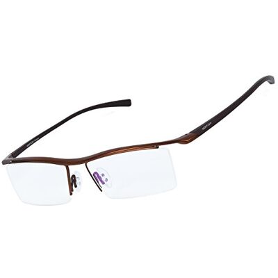 Agstum Mens Pure Titanium Semi-rimless Eyeglasses Business Optical Glasses Frame Clear Lens Agstum Mens Pure Titanium Semi-rimless Eyeglasses Business Optical Glasses Frame Clear Lens