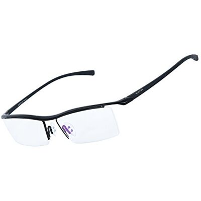 Agstum Mens Pure Titanium Semi-rimless Eyeglasses Business Optical Glasses Frame Clear Lens Agstum Mens Pure Titanium Semi-rimless Eyeglasses Business Optical Glasses Frame Clear Lens