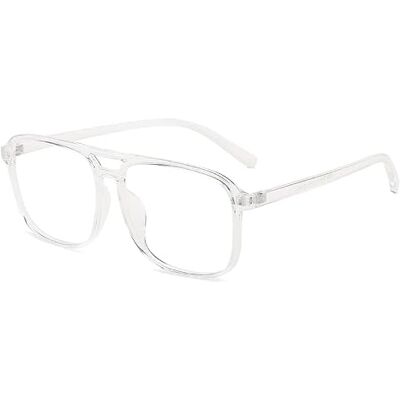 NEWADA Aviator Square Frame Reading Glasses for Men and Women, Anti Blue Ray Computer Reader, Stylish Anti UV Eyeglasses (Color : Clear, Size : +0.00) NEWADA Aviator Square Frame Reading Glasses for Men and Women, Anti Blue Ray Computer Reader, Stylish Anti UV Eyeglasses (Color : Clear, Size : +0.00)