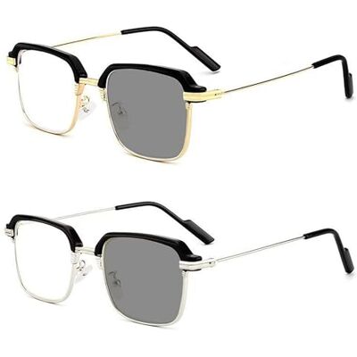 Neptuiby Auto Focus Glasses, Smart Auto Focus Reading Glasses Light-Sensitive Color-Changing Blue Light Blocking, Semi-Rimmed, Silver & Gold Frames Health Personal Care Neptuiby Auto Focus Glasses, Smart Auto Focus Reading Glasses Light-Sensitive Color-Changing Blue Light Blocking, Semi-Rimmed, Silver & Gold Frames Health Personal Care