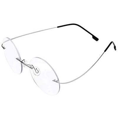 Fuisetaea Rimless Photochromism Gray Bifocal Reading Glasses +2.50 Strength Flexible Titanium Lightweight Round Transition Readers Eyeglasses Fuisetaea Rimless Photochromism Gray Bifocal Reading Glasses +2.50 Strength Flexible Titanium Lightweight Round Transition Readers Eyeglasses