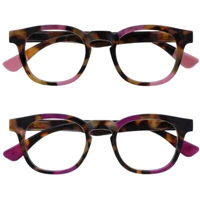 Opulize RR62-45 +2 Pink Purple Reading Glasses - Reading glasses Opulize RR62-45 +2 Pink Purple Reading Glasses - Reading glasses