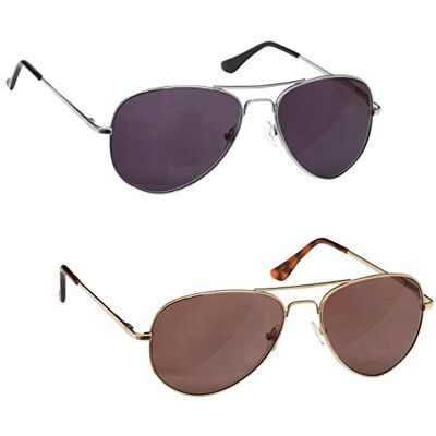 Opulize Silver & Gold Reading Sun Glasses - UV400, Unisex Opulize Silver & Gold Reading Sun Glasses - UV400, Unisex