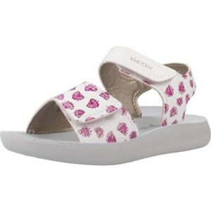 Geox B SANDAL LIGHTFLOPPY, Baby Mädchen Sandal, White/Fuchsia, Geox B SANDAL LIGHTFLOPPY, Baby Mädchen Sandal, White/Fuchsia,