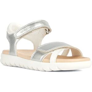 Geox Girl's J Soleima Gir Sandal, Silver White, 7.5 UK Child Geox Girl's J Soleima Gir Sandal, Silver White, 7.5 UK Child
