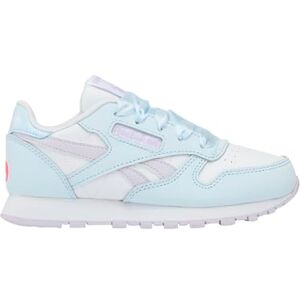 Reebok Girl's Classic Leather Sneaker, FTWRWHITE/GLASSBLUE/DIGITALGLEAM, 31.5 EU Reebok Girl's Classic Leather Sneaker, FTWRWHITE/GLASSBLUE/DIGITALGLEAM, 31.5 EU
