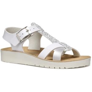 Geox Girls J Costarei Gi Sandal, White Silver, 6 UK Child Geox Girls J Costarei Gi Sandal, White Silver, 6 UK Child