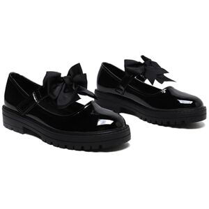 Gizelle ® Girls Patent Black Mary Jane School Shoes with Detachable Bow On Strap Toddler Kids Back to School Comfortable Anti-Slip Uniform Flat Shoes UK-4uk Gizelle ® Girls Patent Black Mary Jane School Shoes with Detachable Bow On Strap Toddler Kids Back to School Comfortable Anti-Slip Uniform Flat Shoes UK-4uk