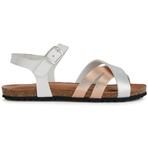 Geox Girls J Chilene Gir Sandal, White Rose Gold, 10 UK Child Geox Girls J Chilene Gir Sandal, White Rose Gold, 10 UK Child