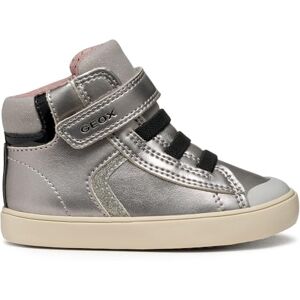 Geox Baby B GISLI Girl Sneaker, DK Silver/Black, 4.5 UK Child Geox Baby B GISLI Girl Sneaker, DK Silver/Black, 4.5 UK Child