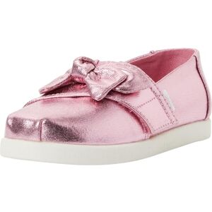 TOMS Girls Alpargata Loafer Flat, Rose Pink Metallic Twill Bow, 13.5 UK TOMS Girls Alpargata Loafer Flat, Rose Pink Metallic Twill Bow, 13.5 UK
