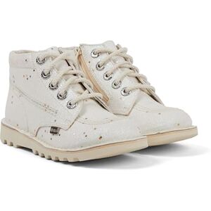 Kickers Unisex Kids Kick Hi Glitter Text Ankle Boot, White, 13 UK Child Kickers Unisex Kids Kick Hi Glitter Text Ankle Boot, White, 13 UK Child