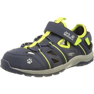 Jack Wolfskin Unisex Sun Climber K Sandal, Blue/Lime, 2.5 UK Jack Wolfskin Unisex Sun Climber K Sandal, Blue/Lime, 2.5 UK