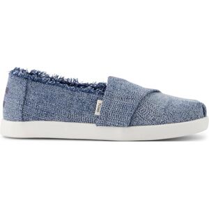 TOMS Girls Alpargata Classic Slip-On Espadrille, Dark Sky Textured Denim with Fray, 13 UK TOMS Girls Alpargata Classic Slip-On Espadrille, Dark Sky Textured Denim with Fray, 13 UK