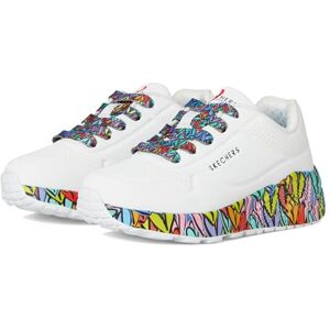 Skechers Girl's Uno Lite Subtle Love Sneaker, White Synthetic/Multi Trim, 11.5 UK Skechers Girl's Uno Lite Subtle Love Sneaker, White Synthetic/Multi Trim, 11.5 UK