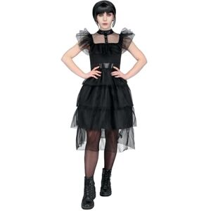 Smiffys Adult Gothic Prom Costume Dress with Mesh Frills, Halloween Adult Fancy Dress, Gothic Schoolgirl Dress Up Costumes Smiffys Adult Gothic Prom Costume Dress with Mesh Frills, Halloween Adult Fancy Dress, Gothic Schoolgirl Dress Up Costumes