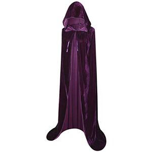 BIGXIAN Long Hooded Cloak Velvet Cape Witch Costume Halloween Costumes for Women Men, Purple, Large BIGXIAN Long Hooded Cloak Velvet Cape Witch Costume Halloween Costumes for Women Men, Purple, Large