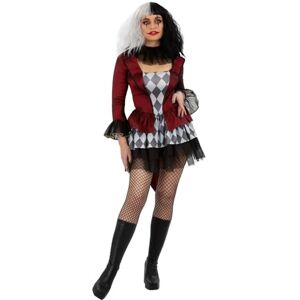 Smiffys Evil Jester Costume Mock Jacket with Attached Top, Skirt & Neck Cuff, Halloween Cirque Sinister Fancy Dress, Halloween Dress Up Costumes, Medium Smiffys Evil Jester Costume Mock Jacket with Attached Top, Skirt & Neck Cuff, Halloween Cirque Sinister Fancy Dress, Halloween Dress Up Costumes, Medium