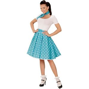 W WIDMANN MILANO Party Fashion Women's 50s Polka Dot Skirt and Scarf, Rock'n'Roll, Twist, Pink Lady, T-Birds, Carnival, Theme Parties W WIDMANN MILANO Party Fashion Women's 50s Polka Dot Skirt and Scarf, Rock'n'Roll, Twist, Pink Lady, T-Birds, Carnival, Theme Parties