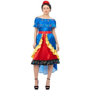 Smiffys Ladies Deluxe Artist Costume, Colourful Dress with Ruffles and Matching Floral Headband, Icons and Idols Fancy Dress Outfit for Women, Party and Carnival Small Smiffys Ladies Deluxe Artist Costume, Colourful Dress with Ruffles and Matching Floral Headband, Icons and Idols Fancy Dress Outfit for Women, Party and Carnival Small