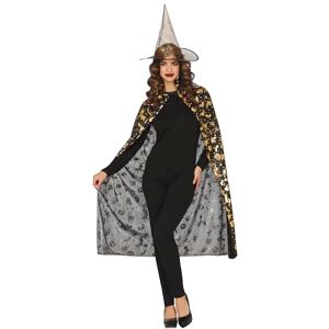 FIESTAS GUIRCA Witch Hat and Cape Set (110 cm) Accessory for Halloween Fancy Dress and Costume Parties Ideal for Women Black FIESTAS GUIRCA Witch Hat and Cape Set (110 cm) Accessory for Halloween Fancy Dress and Costume Parties Ideal for Women Black