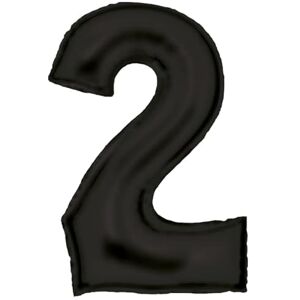 amscan Large Number 2 Silk Lustre Black Foil Balloon N34 Packed 86 cm amscan Large Number 2 Silk Lustre Black Foil Balloon N34 Packed 86 cm