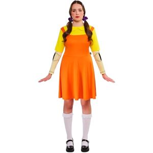 Rubies Official Squid Game Girl Doll Classic Costume, Adult Fancy Dress, Size 14-16 Rubies Official Squid Game Girl Doll Classic Costume, Adult Fancy Dress, Size 14-16