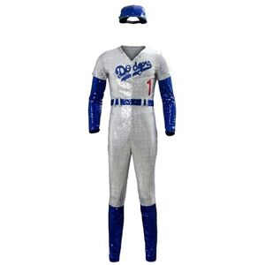 COSMOVIE Elton John Halloween Cosplay Costume Baseball Uniform Full Set Blue XXL COSMOVIE Elton John Halloween Cosplay Costume Baseball Uniform Full Set Blue XXL