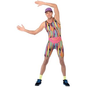 Smiffys Aerobics Instructor Costume, Multi-Coloured with Bodysuit, Hat & Bum Bag, 1990's Fancy Dress, 1990s Dress Up Costumes Smiffys Aerobics Instructor Costume, Multi-Coloured with Bodysuit, Hat & Bum Bag, 1990's Fancy Dress, 1990s Dress Up Costumes