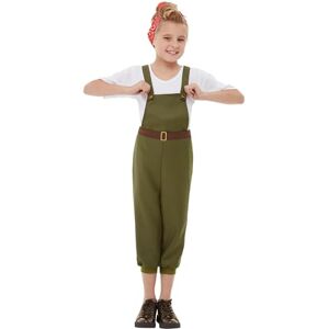 Smiffys WW2 Little Land Girl Costume, Green with Top, Dungarees & Headscarf, Girls Fancy Dress, Child Dress Up Costumes Smiffys WW2 Little Land Girl Costume, Green with Top, Dungarees & Headscarf, Girls Fancy Dress, Child Dress Up Costumes