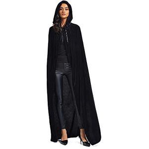 Evlatte Velvet Cloak, Adult Hooded Cloak Velvet Cape Halloween Witch Costume for Men and Women Cosplay Costumes 59Inch, Black, Large Evlatte Velvet Cloak, Adult Hooded Cloak Velvet Cape Halloween Witch Costume for Men and Women Cosplay Costumes 59Inch, Black, Large