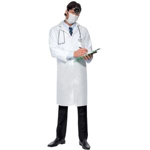 Smiffys Doctor's Costume, White with Long Coat & Mask, Hospital Fancy Dress, Adult Dress Up Costumes Smiffys Doctor's Costume, White with Long Coat & Mask, Hospital Fancy Dress, Adult Dress Up Costumes